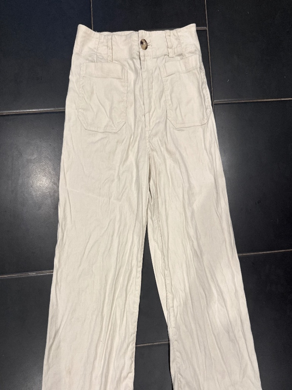 Maeve Cropped Colette Cream Linen Blend Size 8
